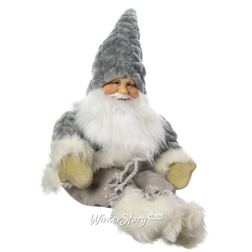 Фигура под ёлку Санта Клаус из Амстердама 60 см, серый Due Esse Christmas
