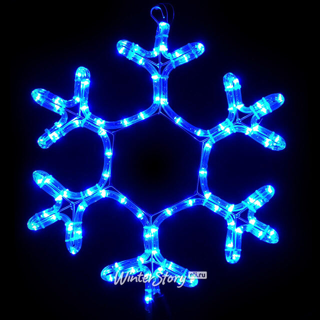 Светодиодная Снежинка Астрид 40 см синяя с мерцанием, соединяемая, IP44 Торг Хаус