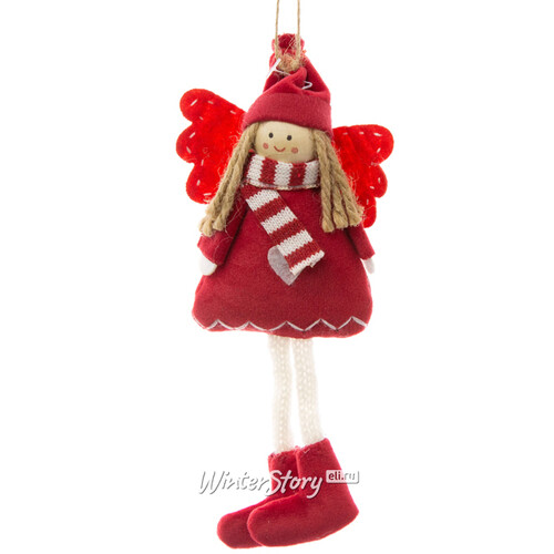 Елочное украшение Фея Эвер в красном наряде 19 см, подвеска Due Esse Christmas