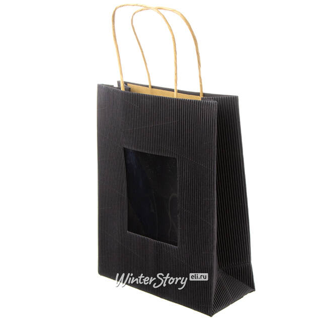 Крафтовый пакет Simple 23*18 см черный Due Esse Christmas