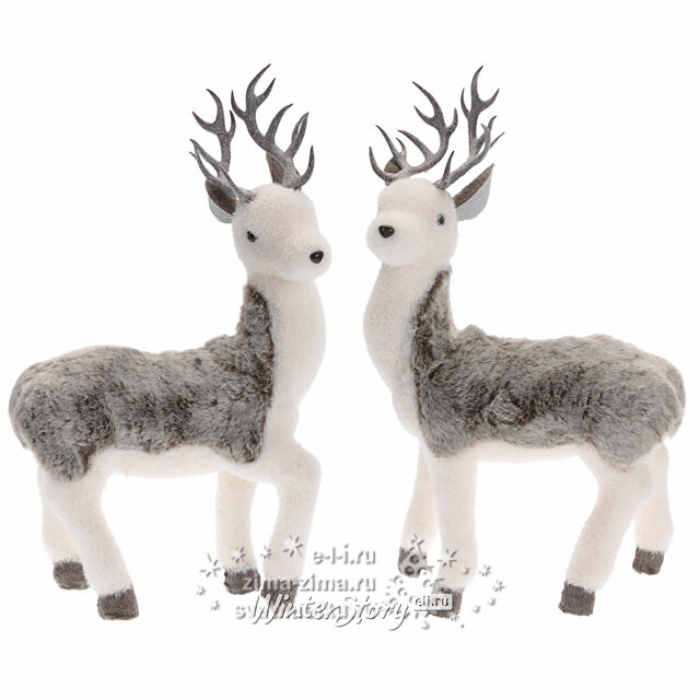 Фигура "Олень Грациозный", серая шубка, 28 см Koopman