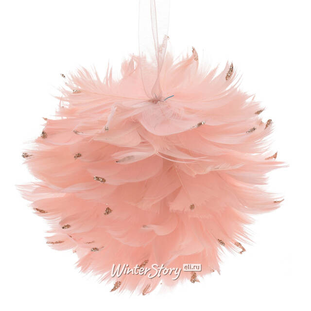 Елочный шар из перьев Plume Tendre 10 см Koopman