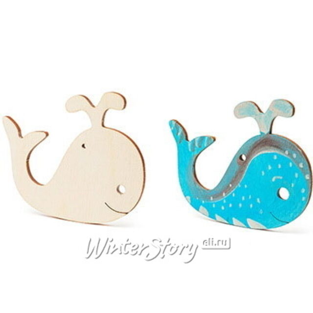 Подвеска-сувенир "Раскрась и подари - Кит", 6*7 см, дерево Bumbaram