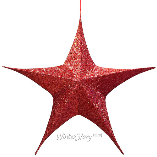Большая объемная звезда Искра 110 см красная Snowhouse