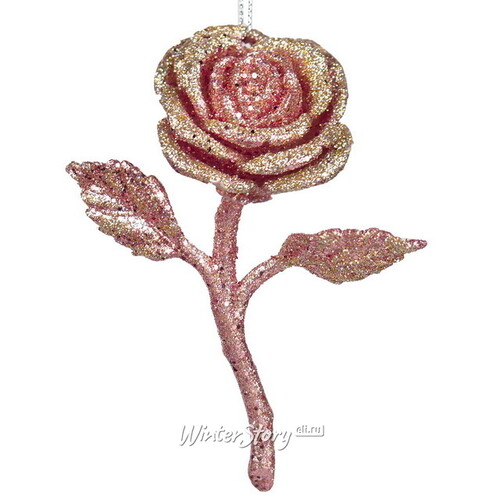 Елочная игрушка Роза - Fastnacht di Magonza 10 см розовая, подвеска Kurts Adler