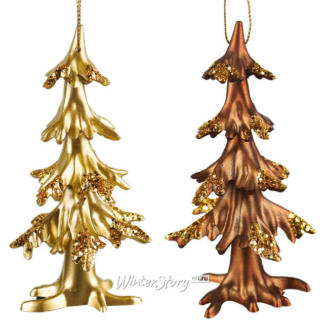 Елочная игрушка Елочка - Caramel Sunset 11 см бронзовая Kurts Adler