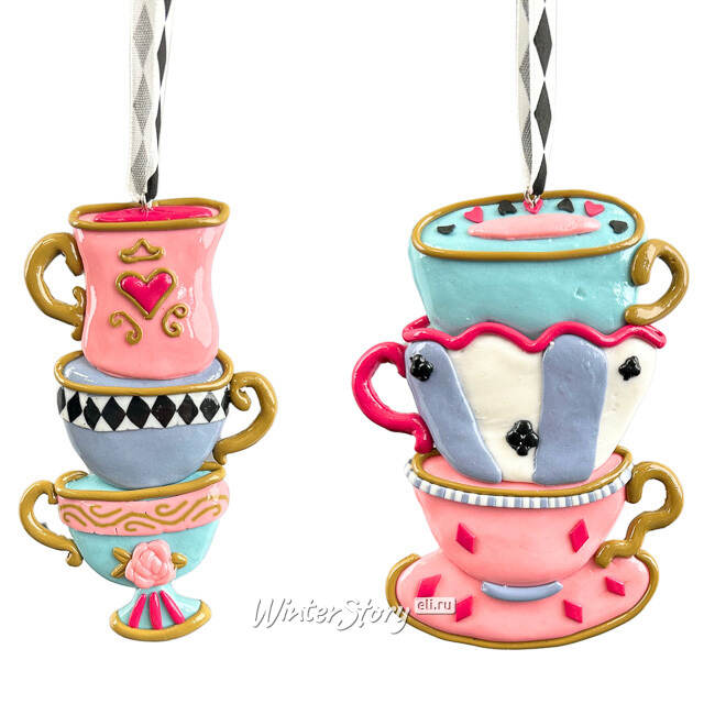 Набор елочных игрушек Чаепитие Алисы - Magique de Alice 2 шт Kurts Adler