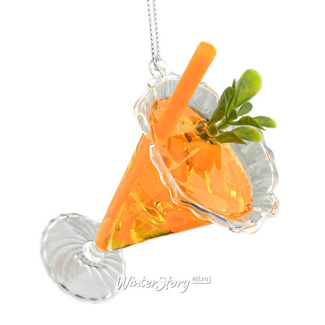 Стеклянная елочная игрушка Бокал с Коктейлем - Carrot Smoothie Kurts Adler