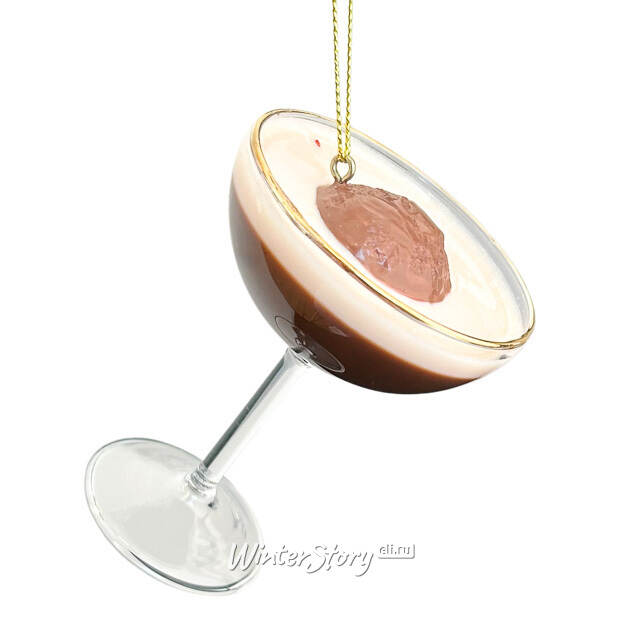 Стеклянная елочная игрушка Бокал с Коктейлем - Creamy Espresso Kurts Adler