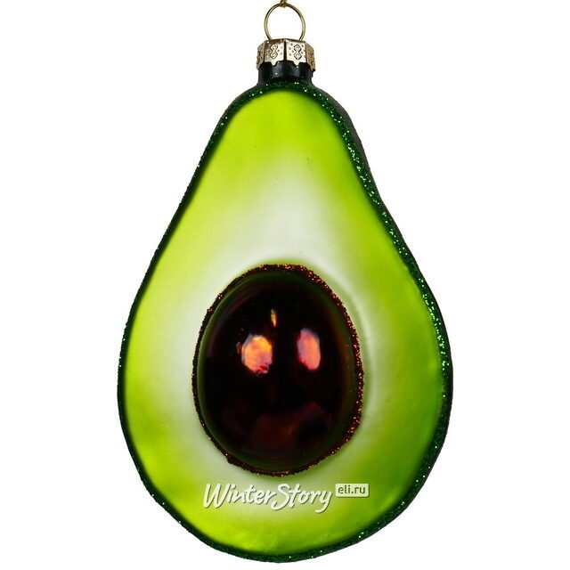 Стеклянная елочная игрушка Авокадо Фуэрто 11 см, подвеска Kurts Adler