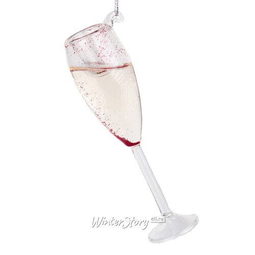 Стеклянная елочная игрушка Бокал Шампанского - Prosecco 11 см, подвеска Kurts Adler