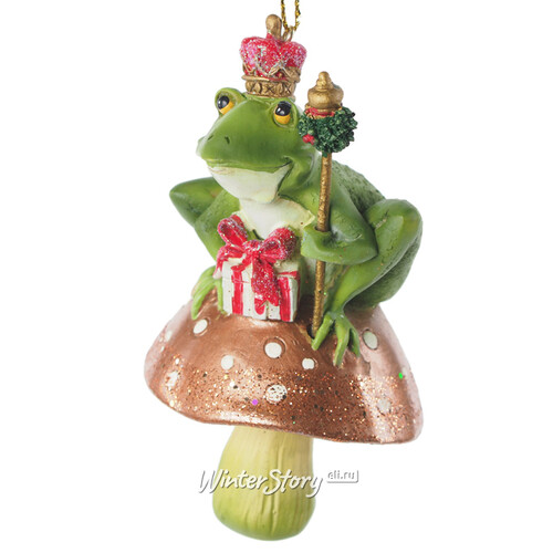 Стеклянная елочная игрушка Королевна Лягушка 10 см, подвеска Kurts Adler