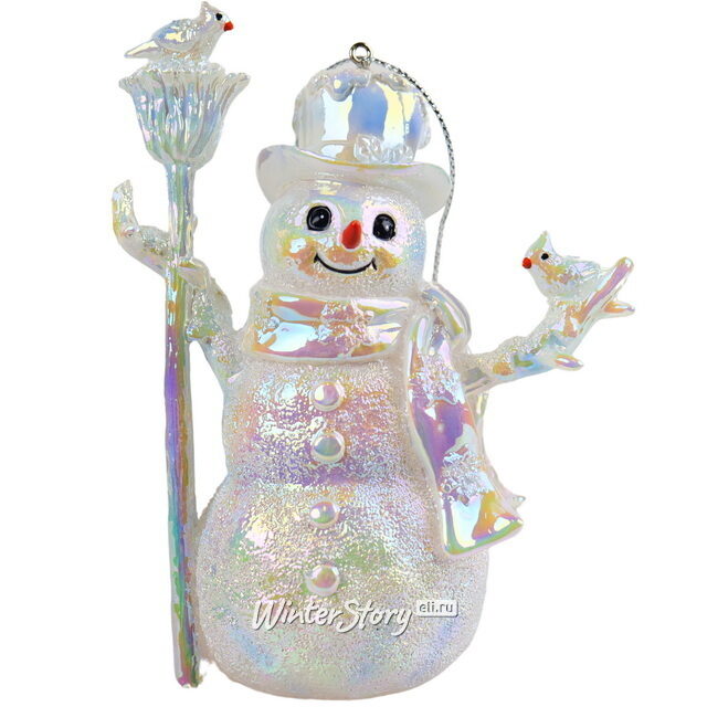 Елочная игрушка Снеговик Вилли из Снежной Страны - Precioze Opale 11 см, подвеска Kurts Adler
