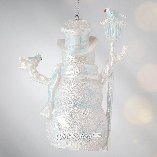 Елочная игрушка Снеговик Вилли из Снежной Страны - Precioze Opale 11 см, подвеска Kurts Adler