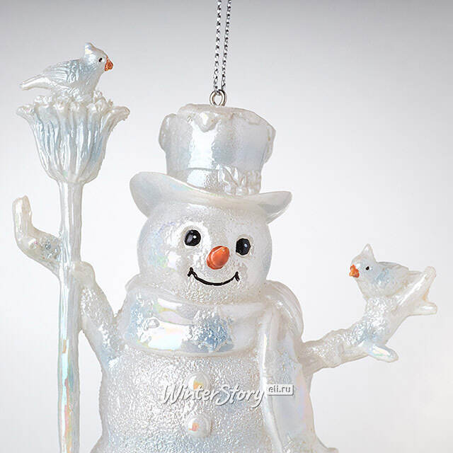 Елочная игрушка Снеговик Вилли из Снежной Страны - Precioze Opale 11 см, подвеска Kurts Adler