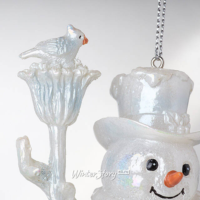 Елочная игрушка Снеговик Вилли из Снежной Страны - Precioze Opale 11 см, подвеска Kurts Adler