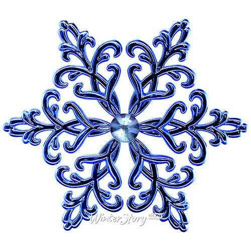 Елочная игрушка Снежинка Кристалл 12 см синяя, подвеска Снегурочка