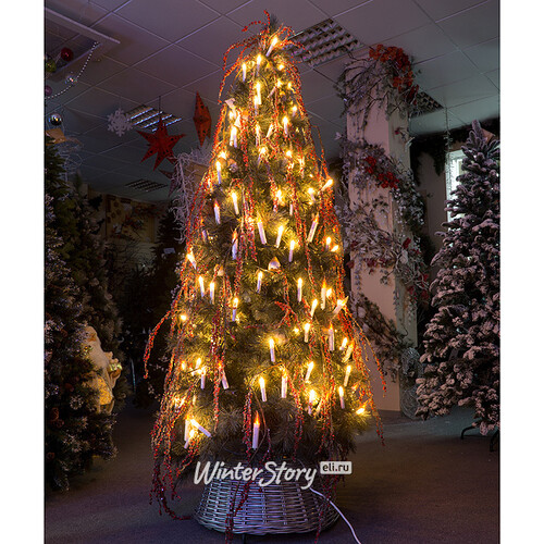 Украшенная елка Сказки Друидов 210 см, эксклюзивная дизайнерская работа Снегурочка