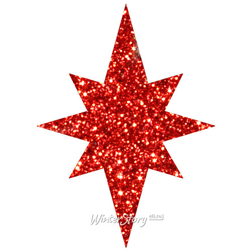 Звезда Вифлеемская с блестками 25 см красная, пеноплекс МанузинЪ