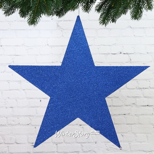 Звезда с блестками 25 см синяя, пеноплекс Winter Deco