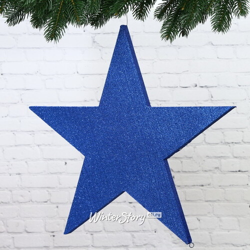 Звезда с блестками 25 см синяя, пеноплекс Winter Deco