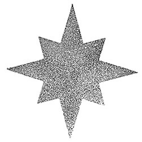Звезда многогранная с блестками 25 см серебряная, пеноплекс МанузинЪ