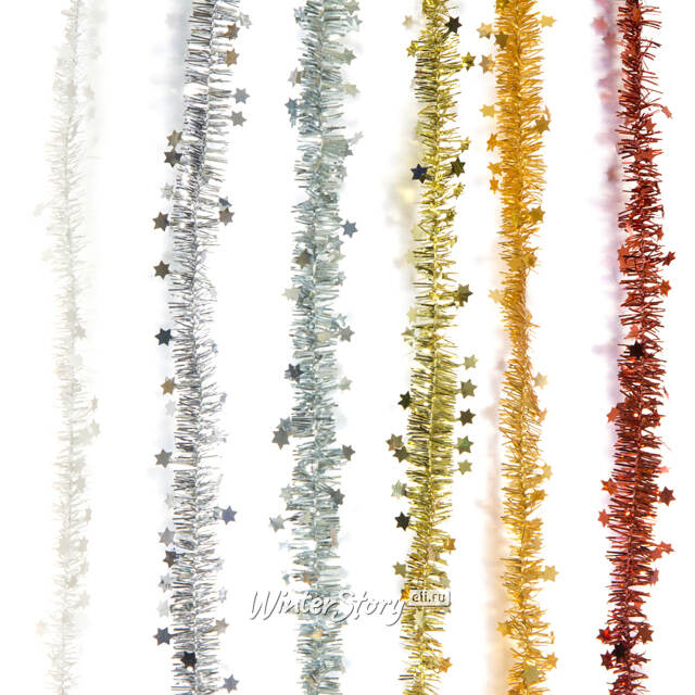 Мишура Звездная 7 м*35 мм красная Kaemingk