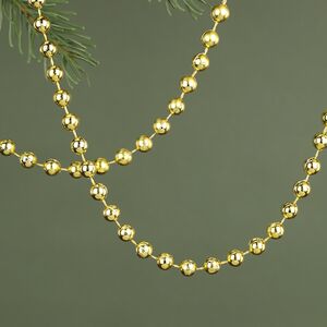 Бусы на елку Бисер 8 мм*10 м золотые, пластиковые Winter Deco фото 2