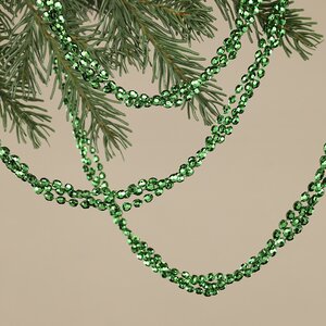 Бусы на елку Алмазная Россыпь 270 см рождественский зеленый, пластиковые Kaemingk фото 1
