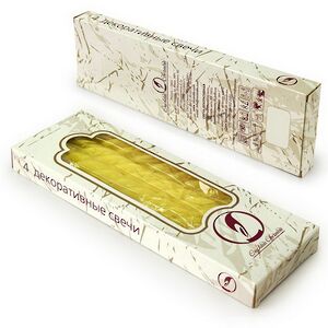 Свечи витые 24.5 см, 4 шт, желтые Омский Свечной фото 5