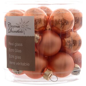 Набор стеклянных шаров 2.5 см оранжевый шелк mix, 24 шт Winter Deco фото 1