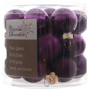 Набор стеклянных шаров 2.5 см фиолетовый бархат mix, 24 шт Kaemingk фото 1