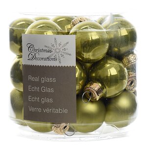 Набор стеклянных шаров 2.5 см оливковый mix, 24 шт Winter Deco фото 1