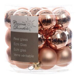Набор стеклянных шаров 2.5 см розовое шампанское mix, 24 шт Kaemingk фото 1