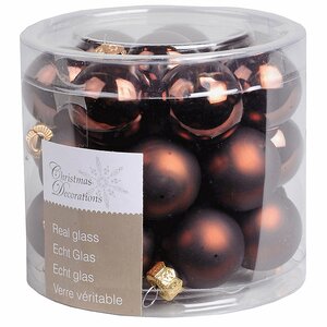 Набор стеклянных шаров 2.5 см, 24 шт шоколадный mix Kaemingk фото 1