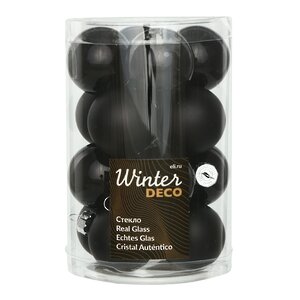 Набор стеклянных шаров 3.5 см черный mix, 16 шт Winter Deco фото 1