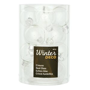 Набор стеклянных шаров 3.5 см прозрачный, 16 шт Winter Deco фото 1