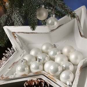 Набор стеклянных шаров 3.5 см белый mix, 16 шт Winter Deco фото 1