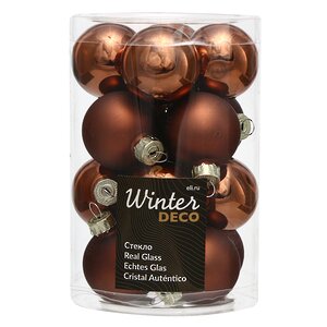Набор стеклянных шаров 3.5 см эспрессо mix, 16 шт Winter Deco фото 1
