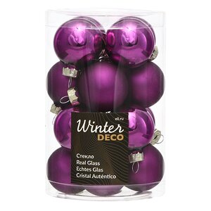 Набор стеклянных шаров 3.5 см royal purple mix, 16 шт Winter Deco фото 1