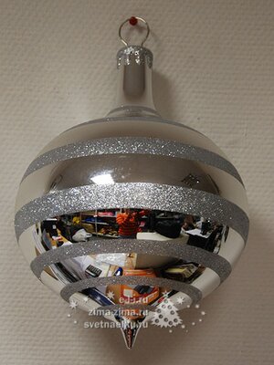 Украшение для уличной елки Капля 30 см серебряная, пластик Holiday Classics фото 1