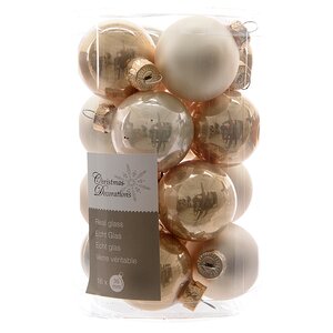 Коллекция стеклянных шаров Крем-Брюле 3.5 см, 16 шт Kaemingk фото 1