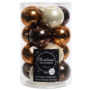 Коллекция стеклянных елочных шаров Шоколадная Карамель 3.5 см, 16 шт Kaemingk фото 1