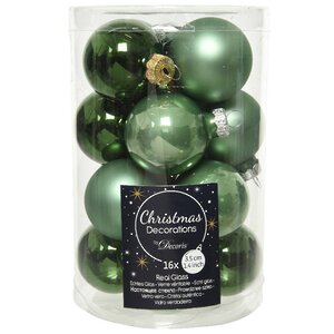 Коллекция стеклянных шаров Green Irish 3.5 см, 16 шт Kaemingk фото 1