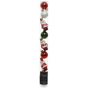 Набор стеклянных елочных игрушек Christmas Tale: Санта Клаус 3-5 см, 9 шт, подвеска Kaemingk фото 2