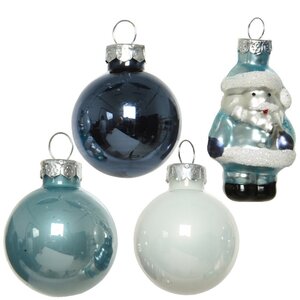 Набор стеклянных елочных игрушек Polar Night: Санта Клаус 3-5 см, 9 шт, подвеска