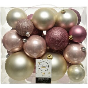 Набор пластиковых шаров Cosmo Розовые Облака, 6-10 см, 26 шт Kaemingk/Winter Deco фото 2