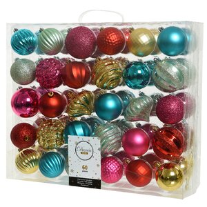 Набор пластиковых шаров Magic Suite: Новогодние Конфетти, 6-7 см, 60 шт Kaemingk фото 1