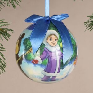 Пластиковый елочный шар Расскажи, Снегурочка... 10 см Незабудка фото 4