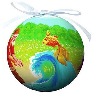 Пластиковый елочный шар Сказка о Рыбаке и рыбке 10 см Незабудка фото 1